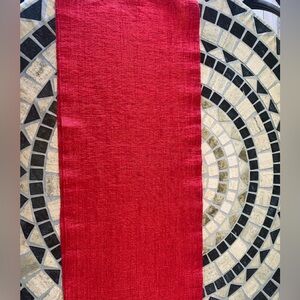 Rachel Zoe Red Glittery Gold Table Runner 82” x 15.5”